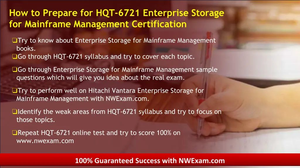 how to prepare for hqt 6721 enterprise storage