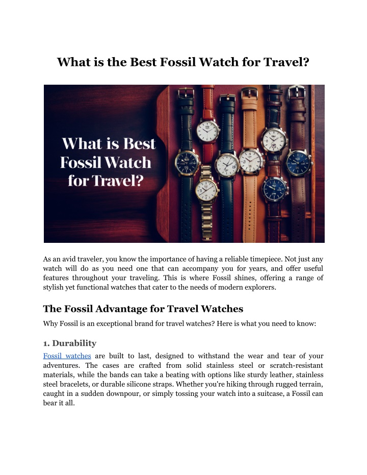 what is the best fossil watch for travel