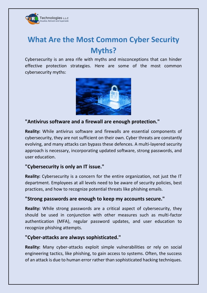 what are the most common cyber security myths