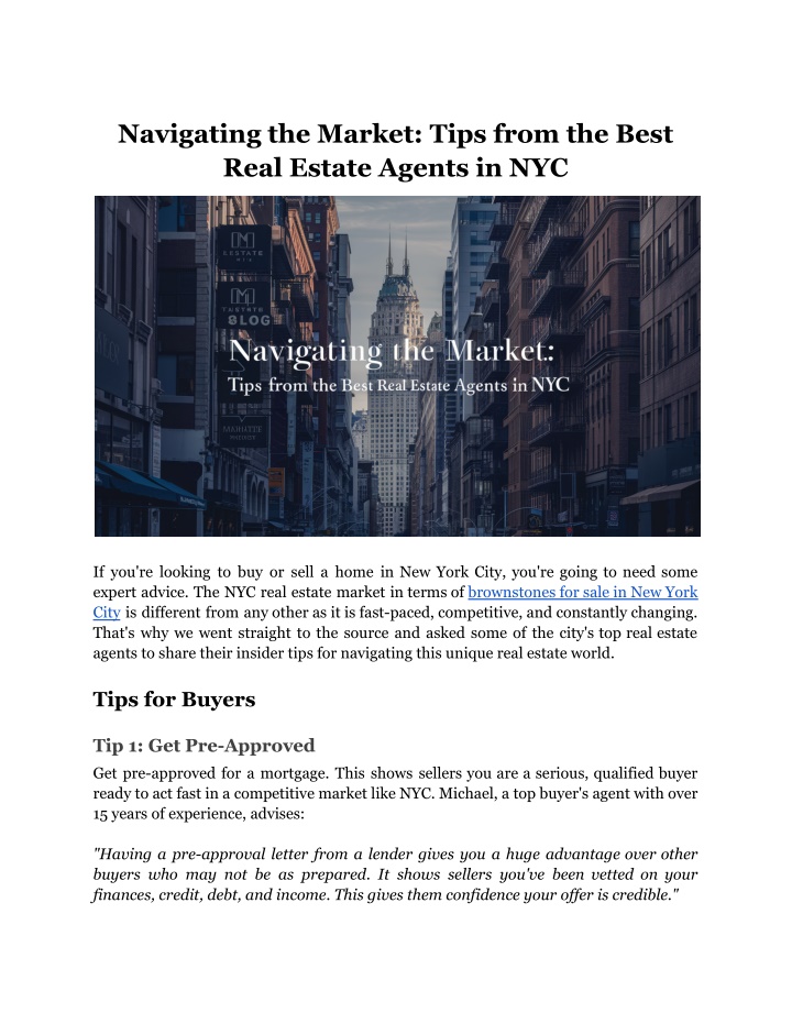 navigating the market tips from the best real