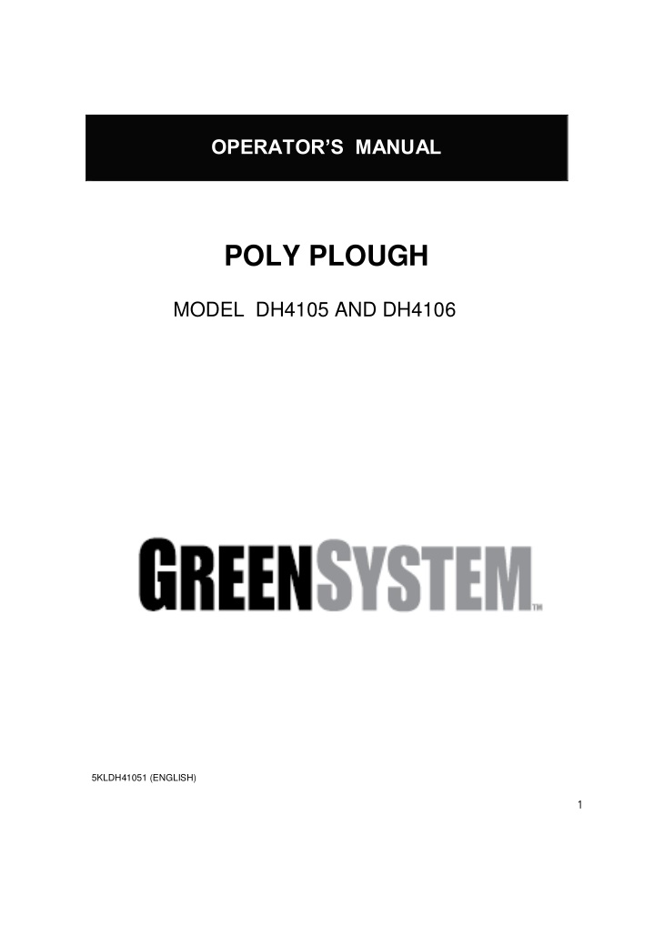 operator s manual