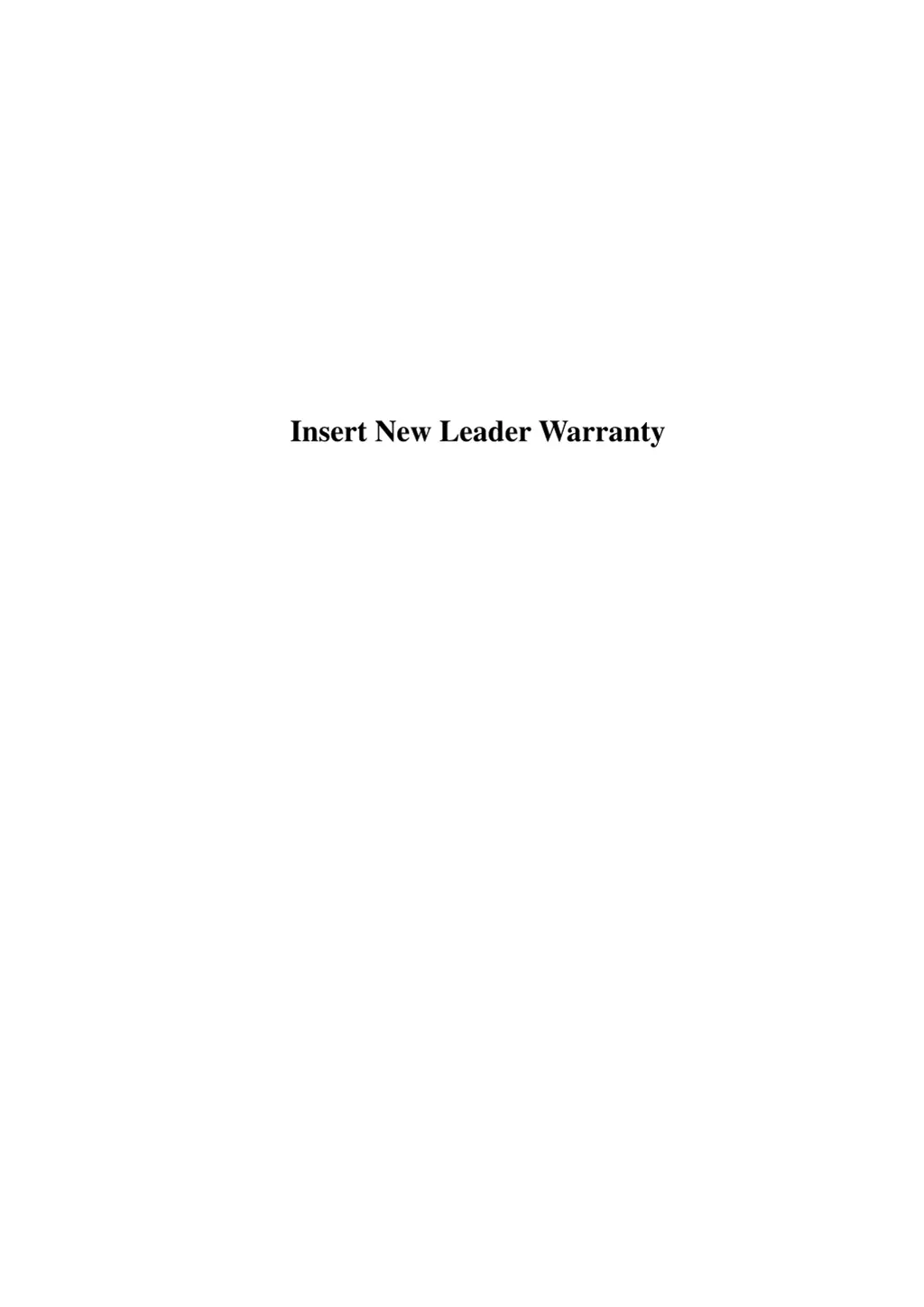 insert new leader warranty