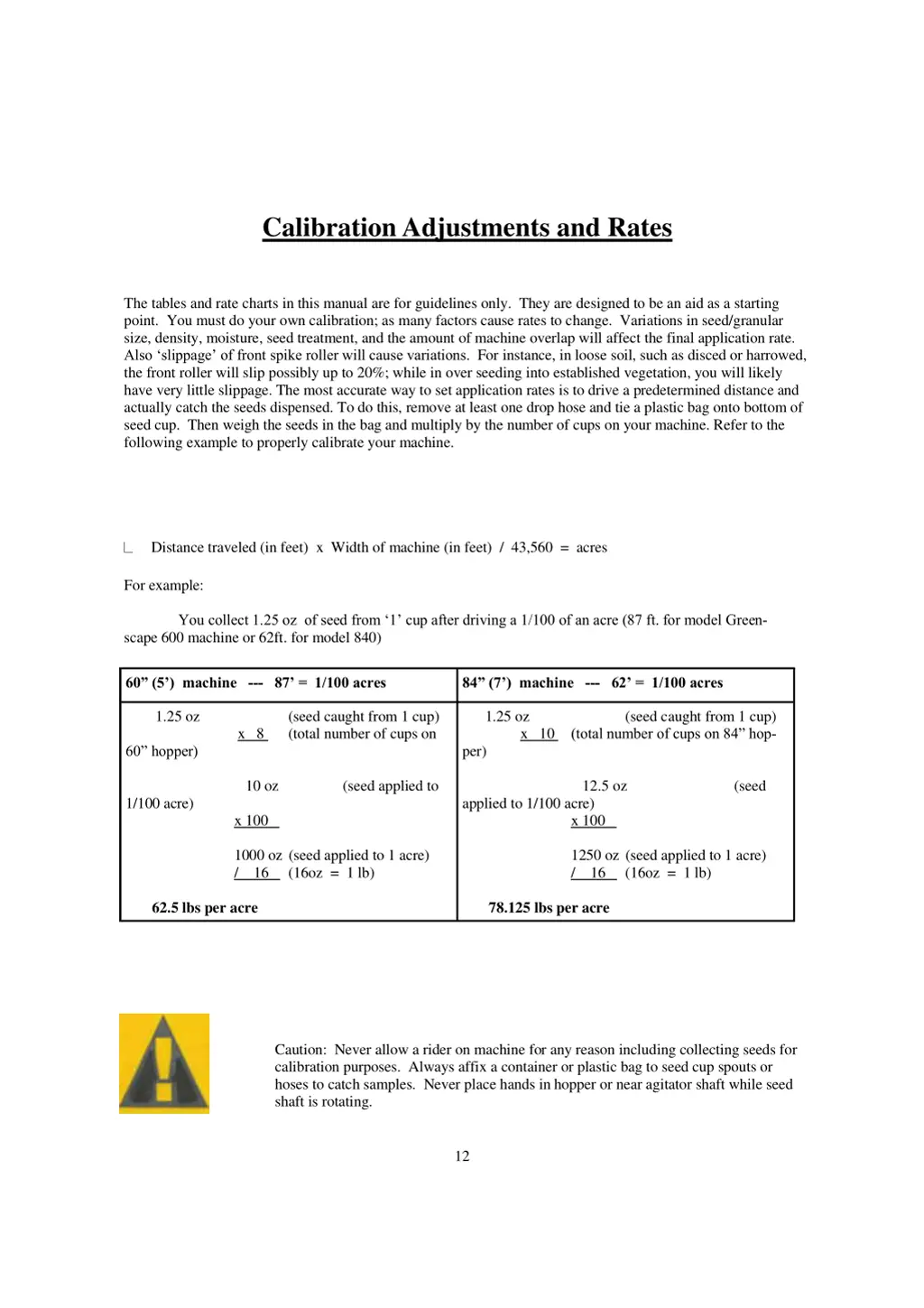 calibration adjustments and rates