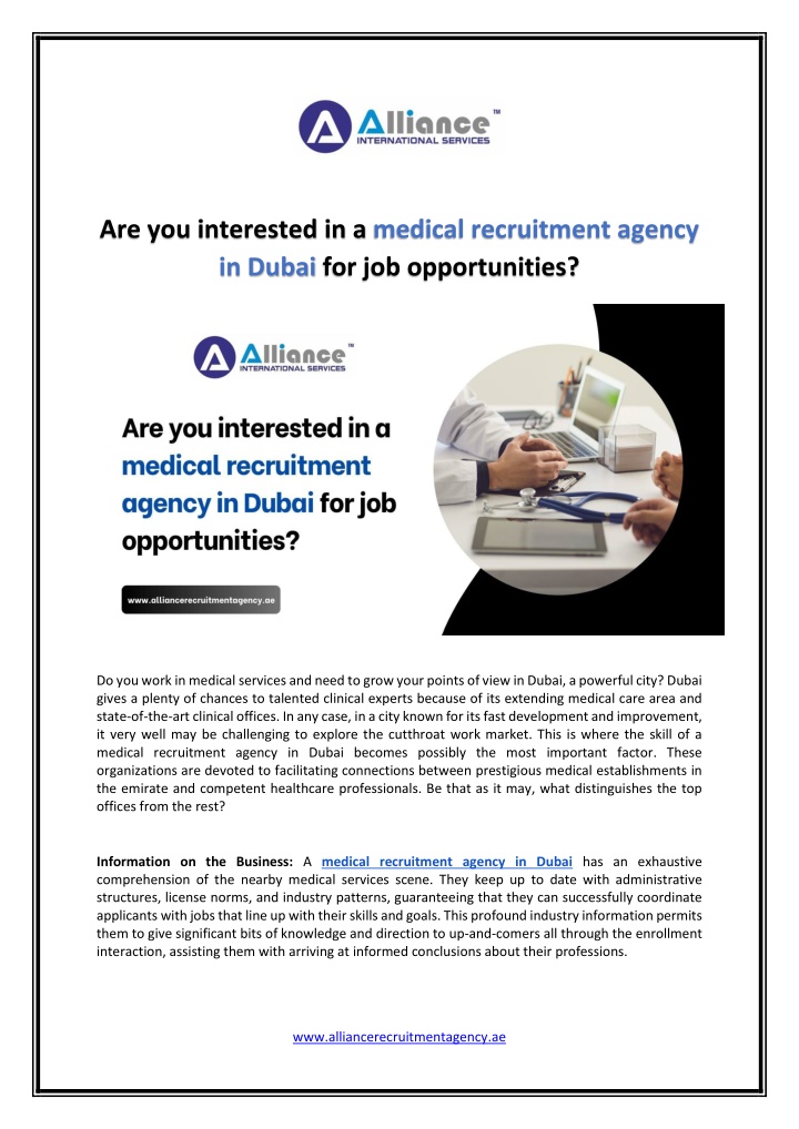 are you interested in a medical recruitment