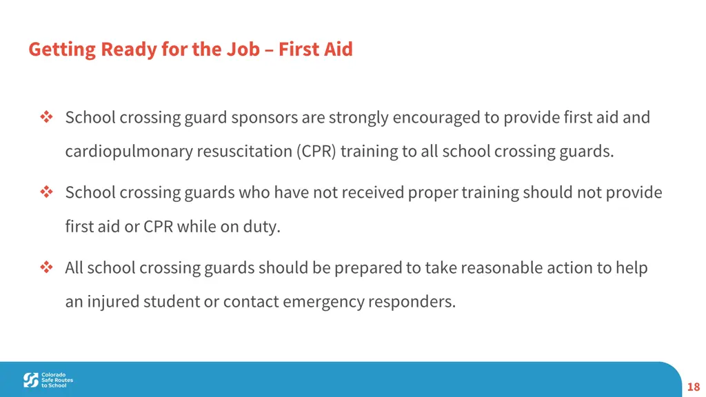 getting ready for the job first aid