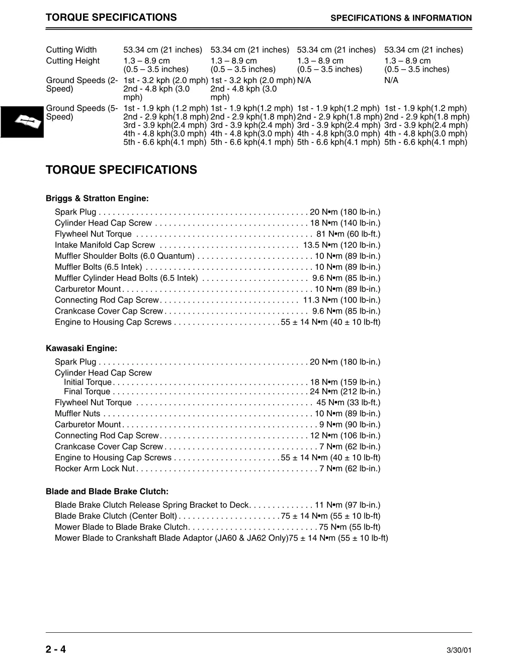 torque specifications