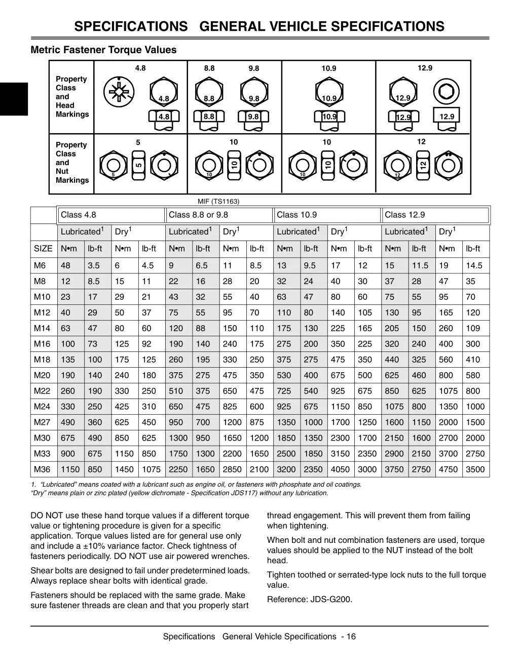 specifications general vehicle specifications 3