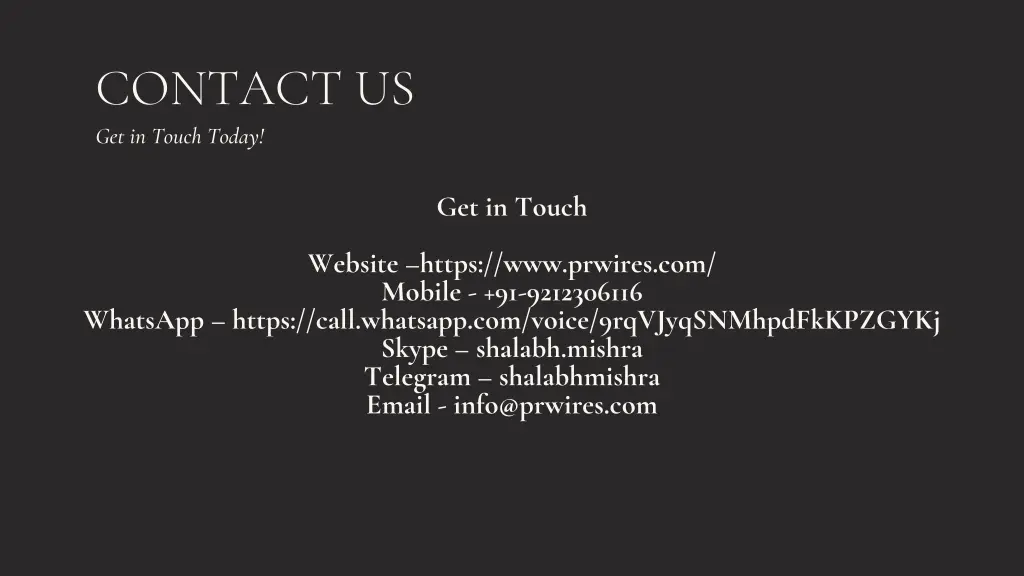 contact us