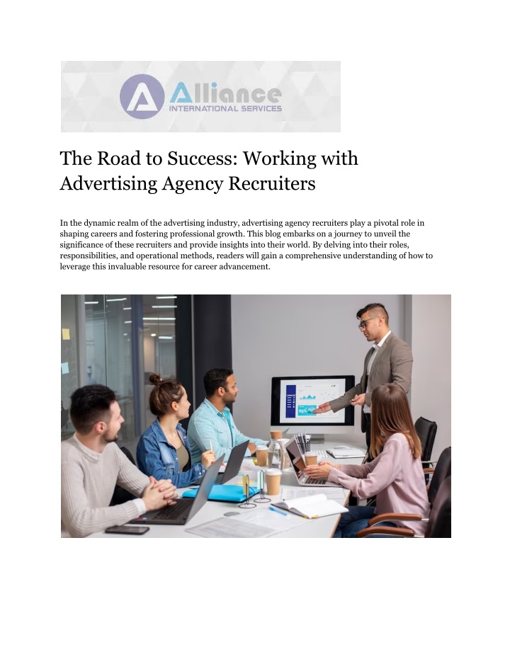 the road to success working with advertising