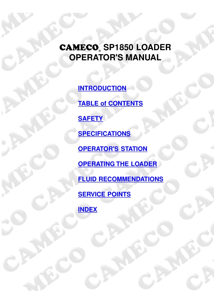 sp1850 loader operator s manual