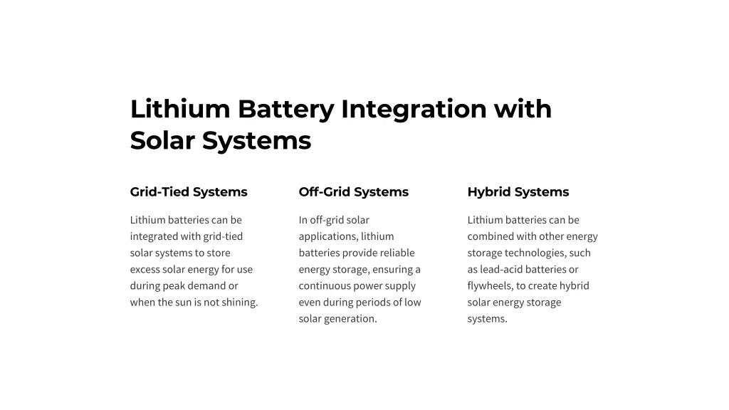 lithium battery integration with solar systems