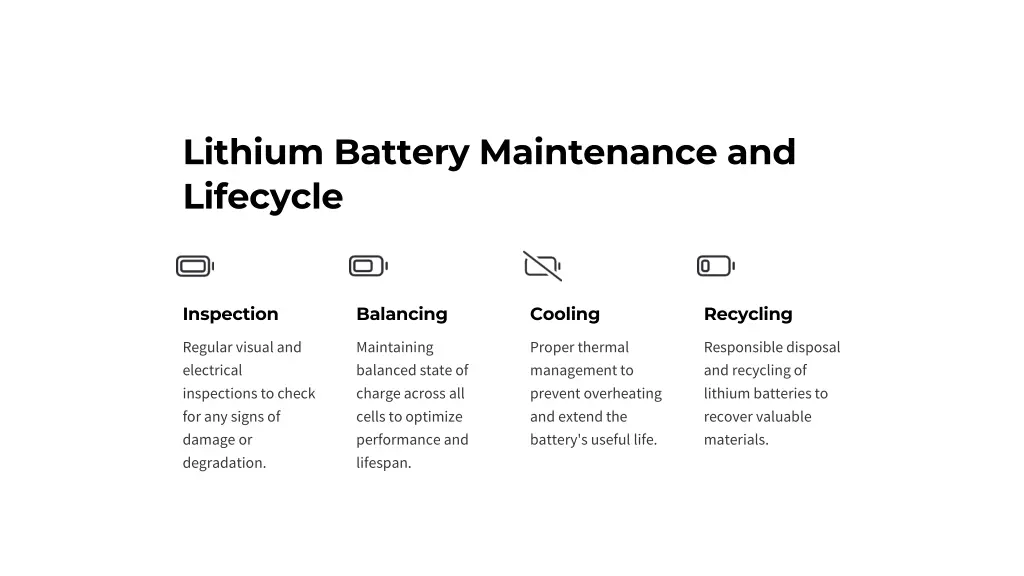 lithium battery maintenance and lifecycle