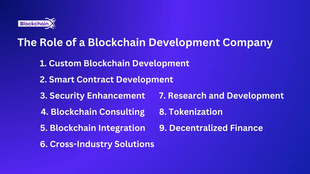 the role of a blockchain development company