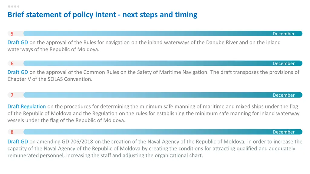 brief statement of policy intent next steps