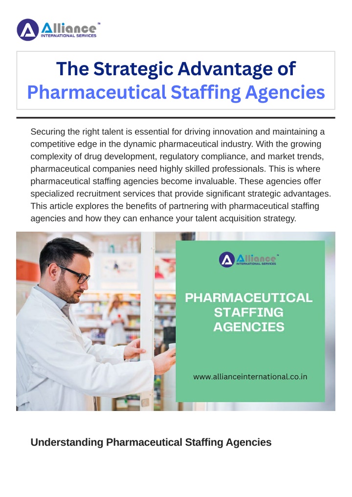 the strategic advantage of pharmaceutical