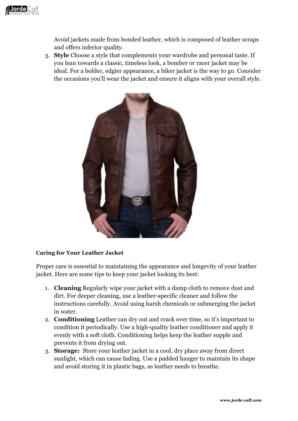 avoid jackets made from bonded leather which