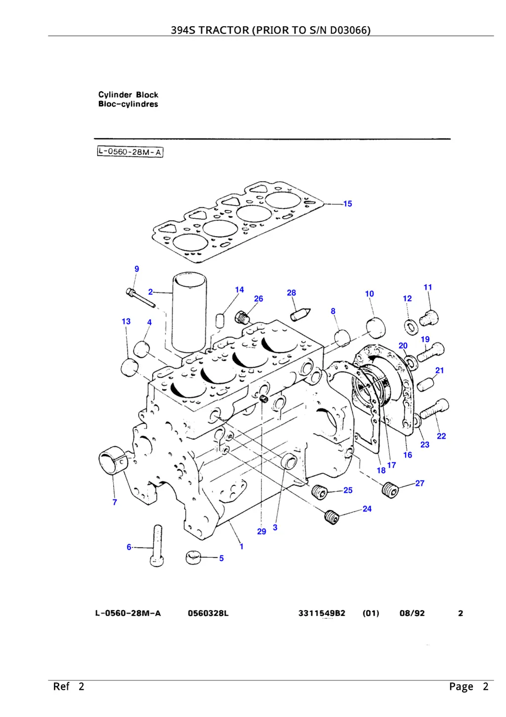 394s tractor prior to s n d03066 394s tractor 1