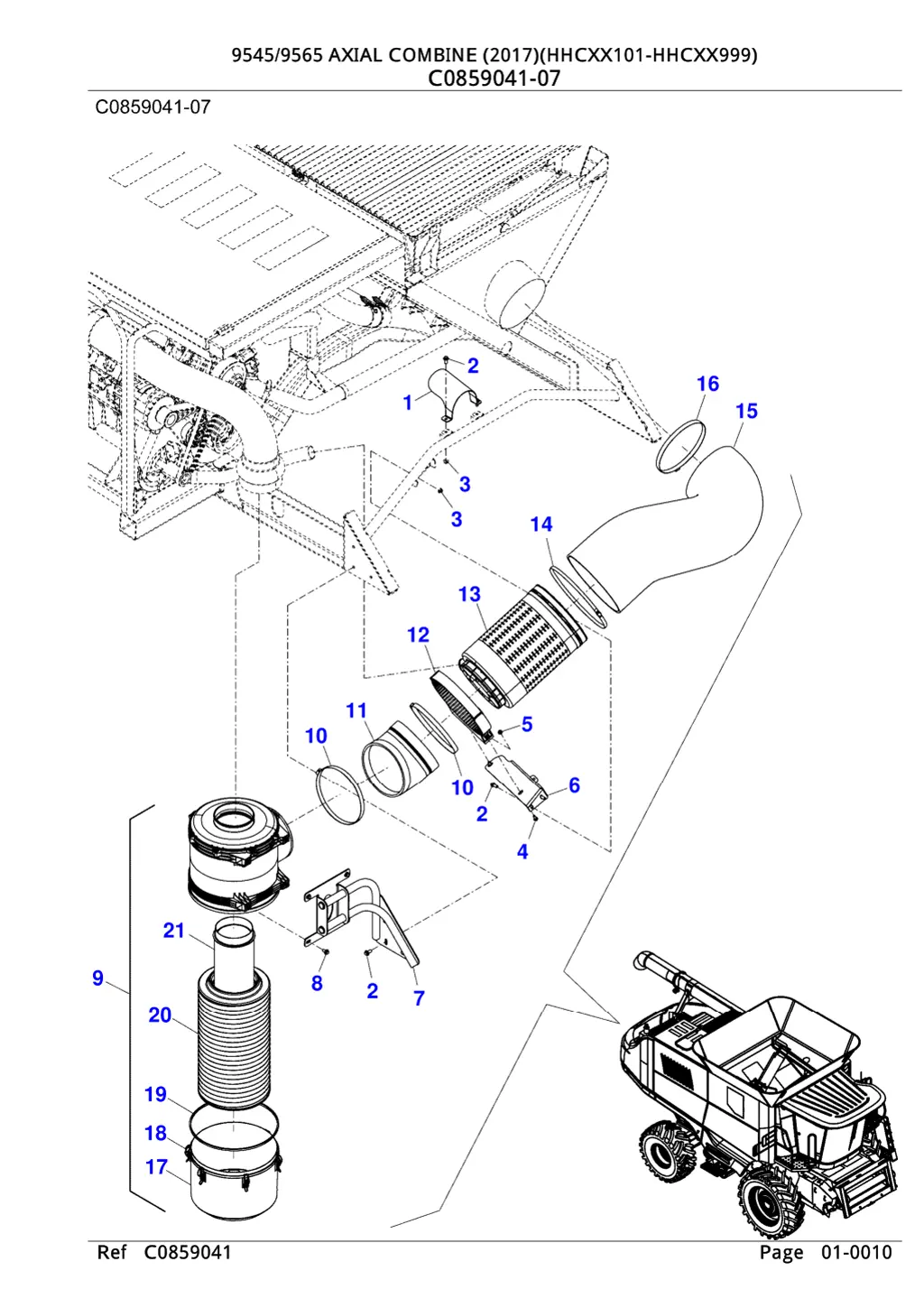 9545 9565 axial combine 2017 hhcxx101 hhcxx999 9
