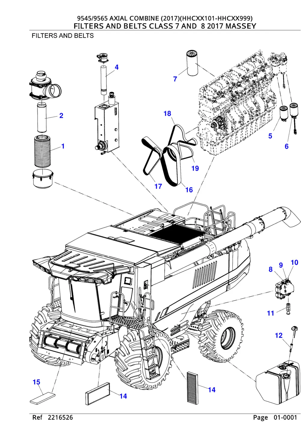 9545 9565 axial combine 2017 hhcxx101 hhcxx999