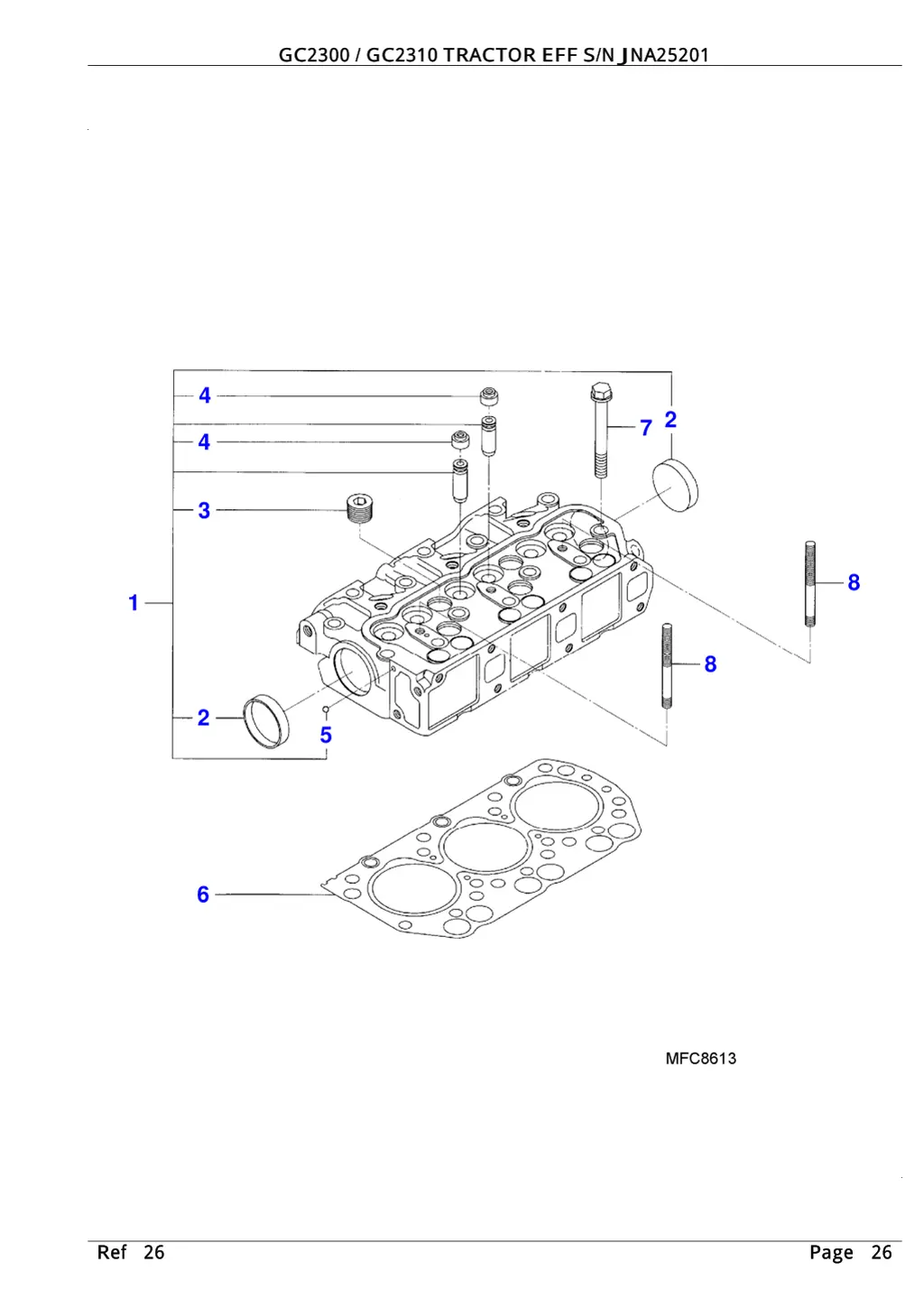 gc2300 gc2310 tractor eff s n j na25201 gc2300 1