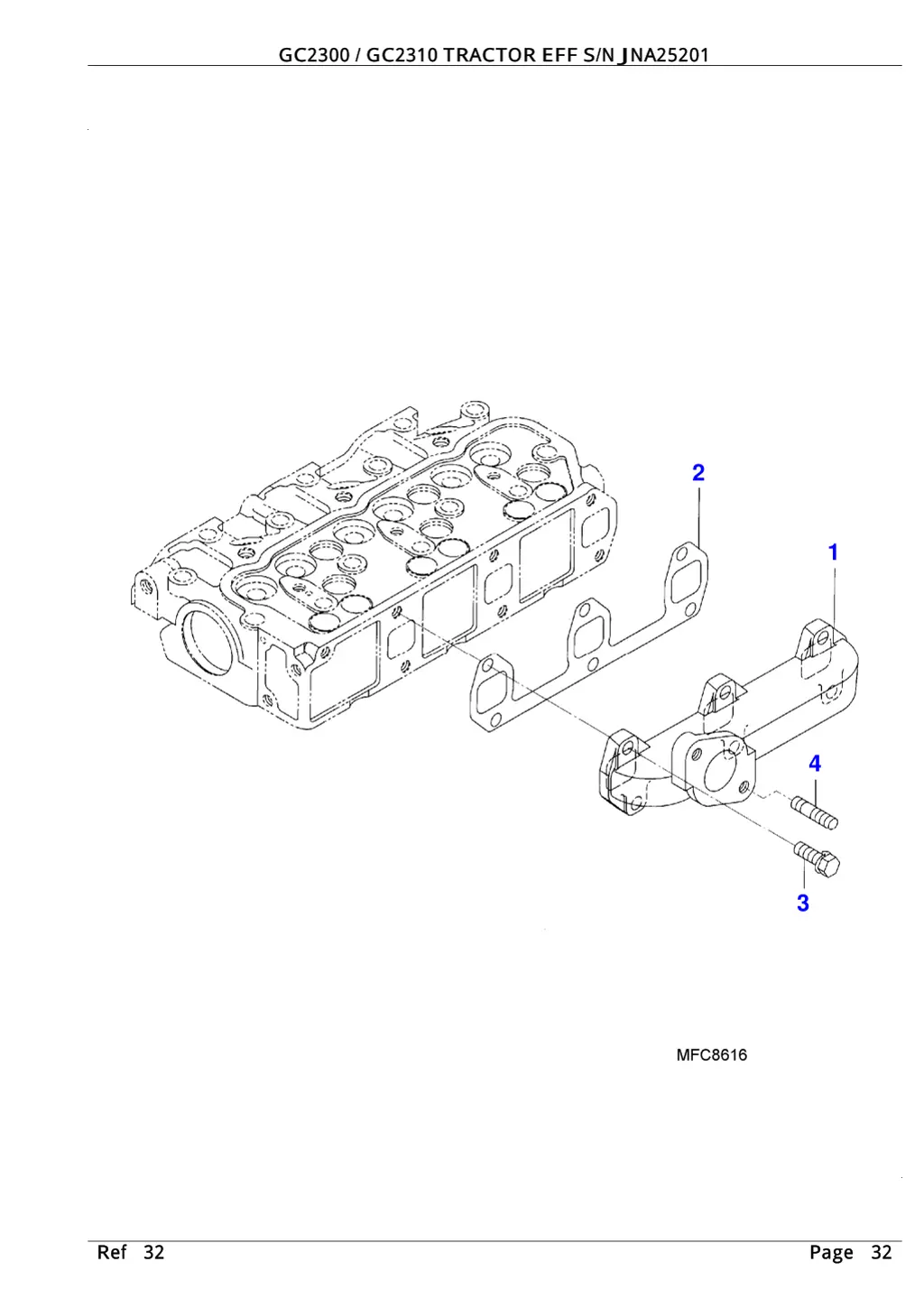 gc2300 gc2310 tractor eff s n j na25201 gc2300 4