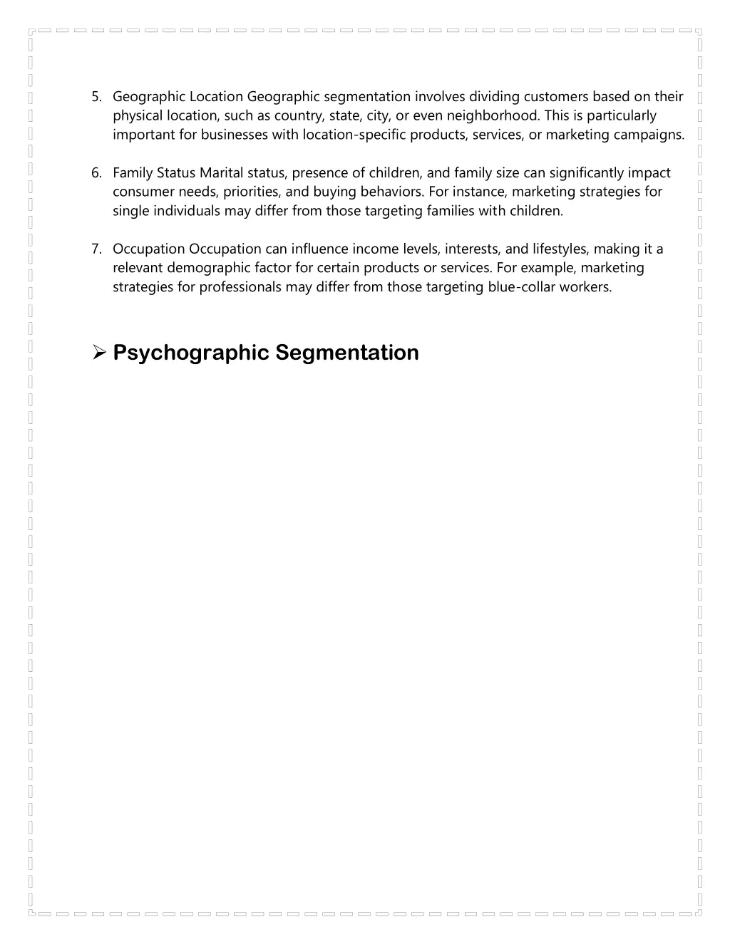 5 geographic location geographic segmentation