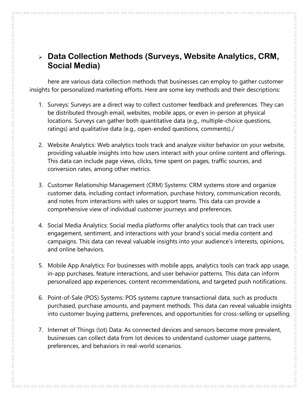 data collection methods surveys website analytics