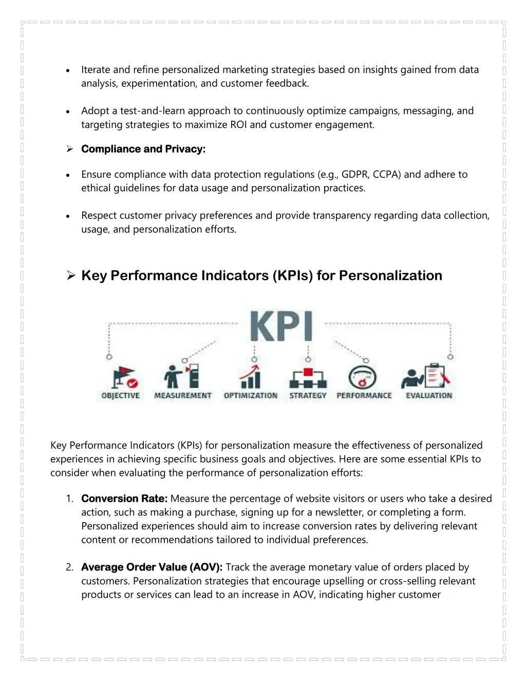 iterate and refine personalized marketing