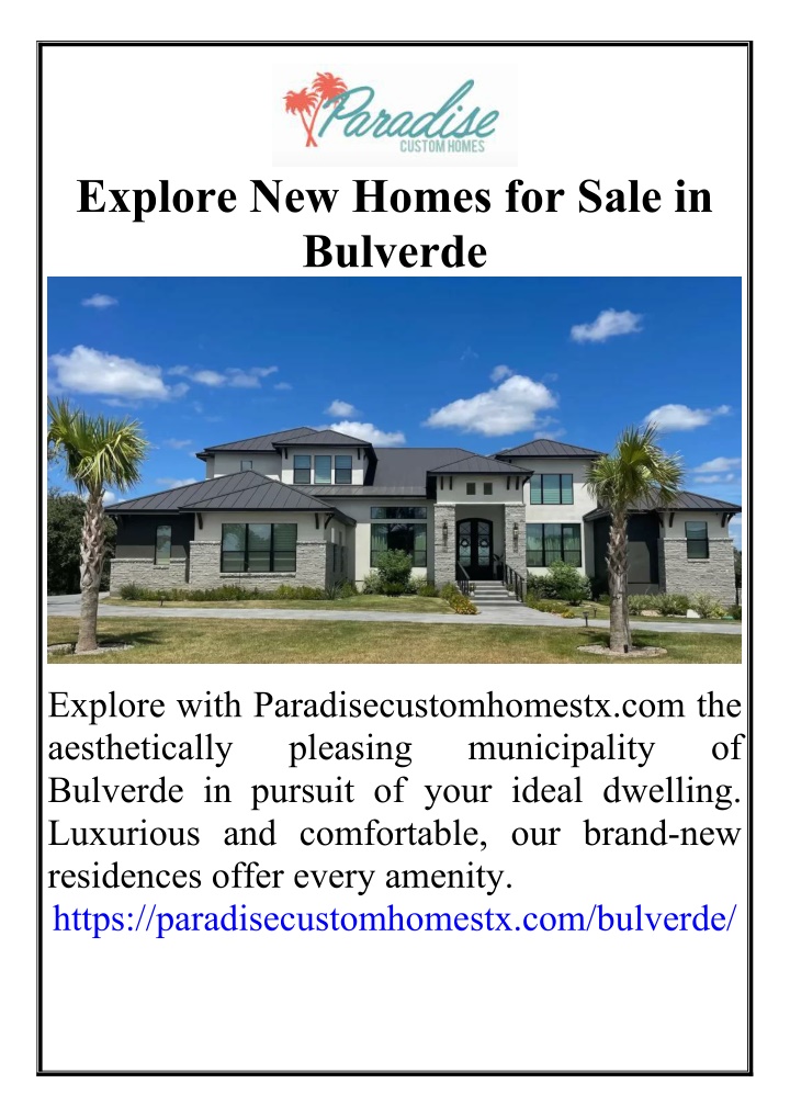 explore new homes for sale in bulverde