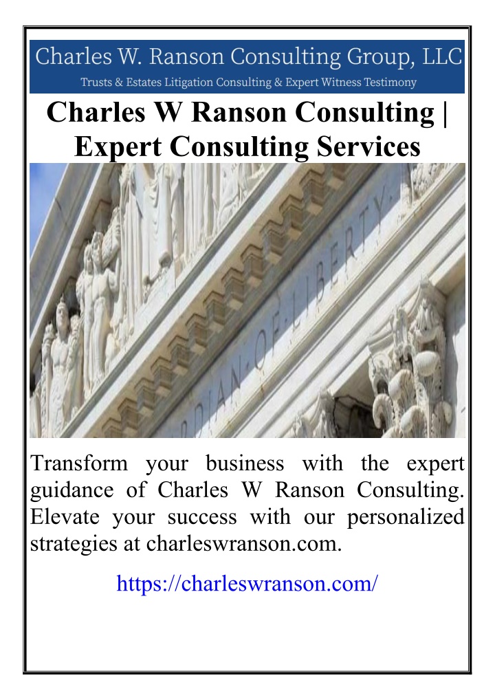charles w ranson consulting expert consulting