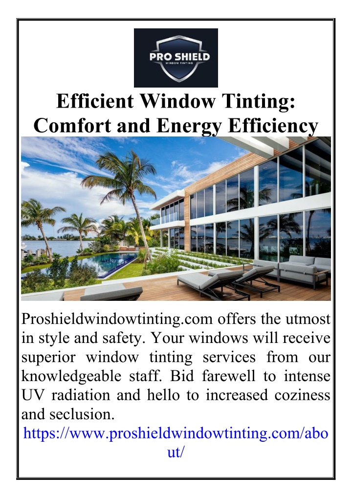 efficient window tinting comfort and energy