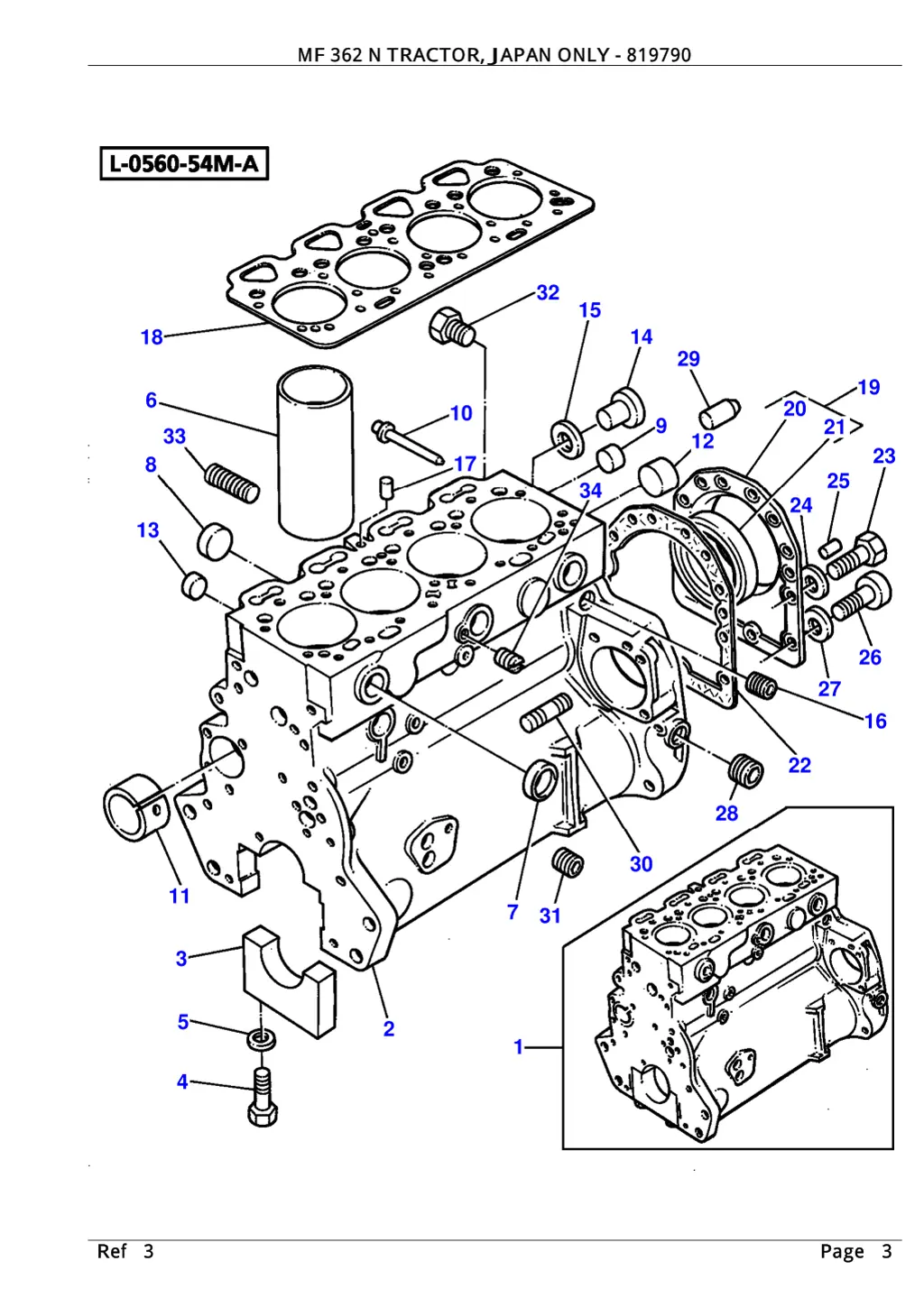 mf 362 n tractor j apan only 819790 2