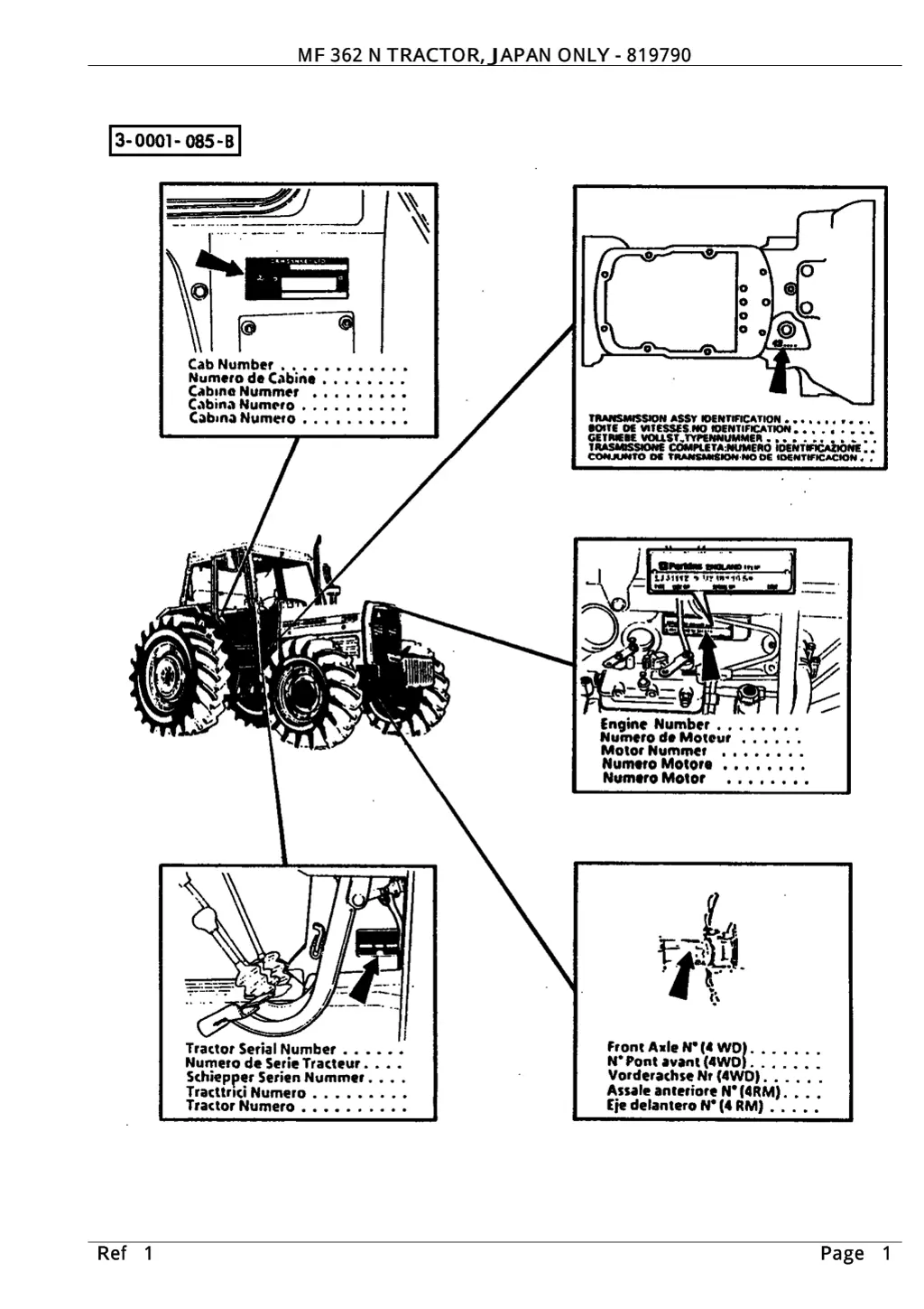 mf 362 n tractor j apan only 819790