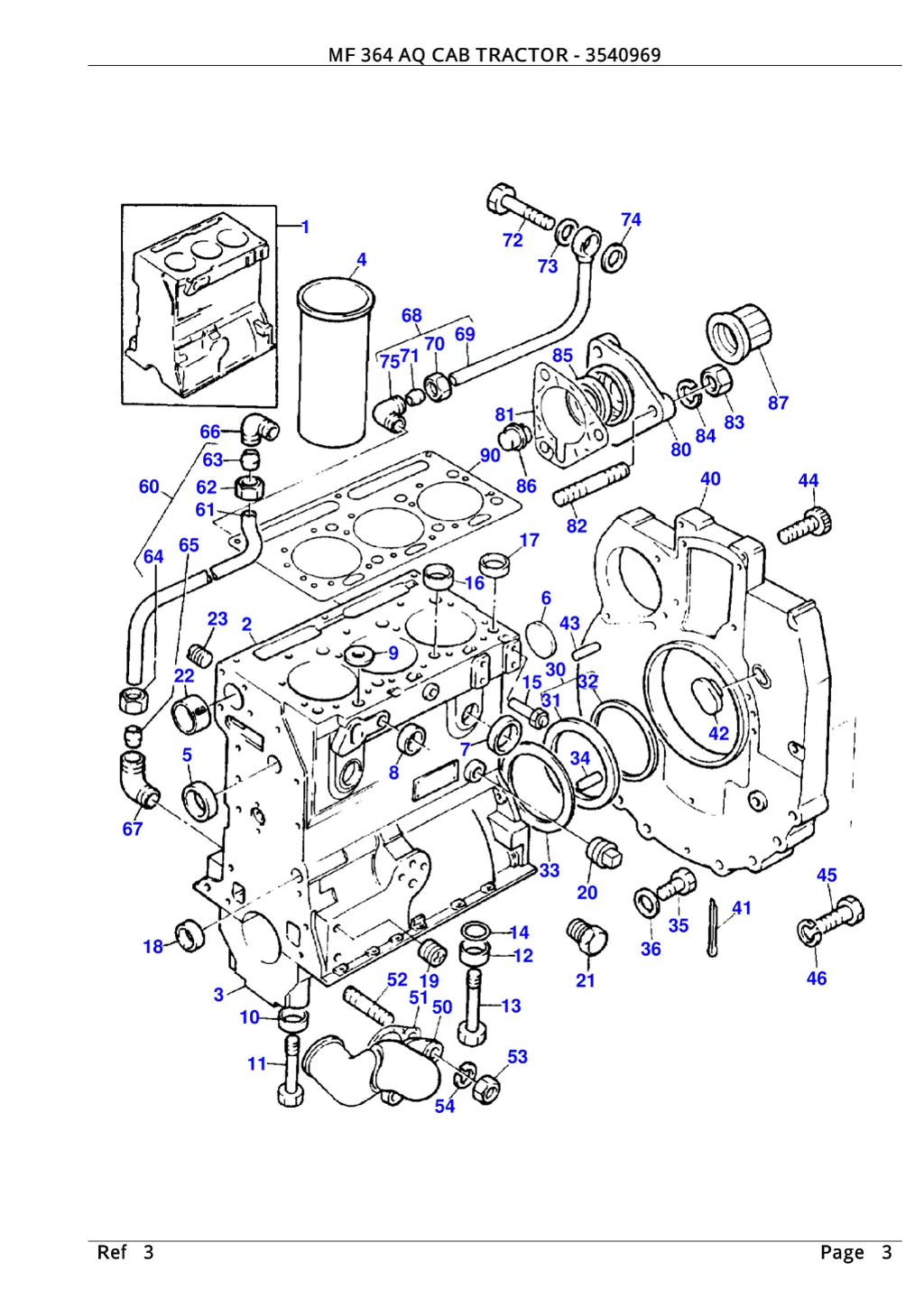 mf 364 aq cab tractor 3540969 2