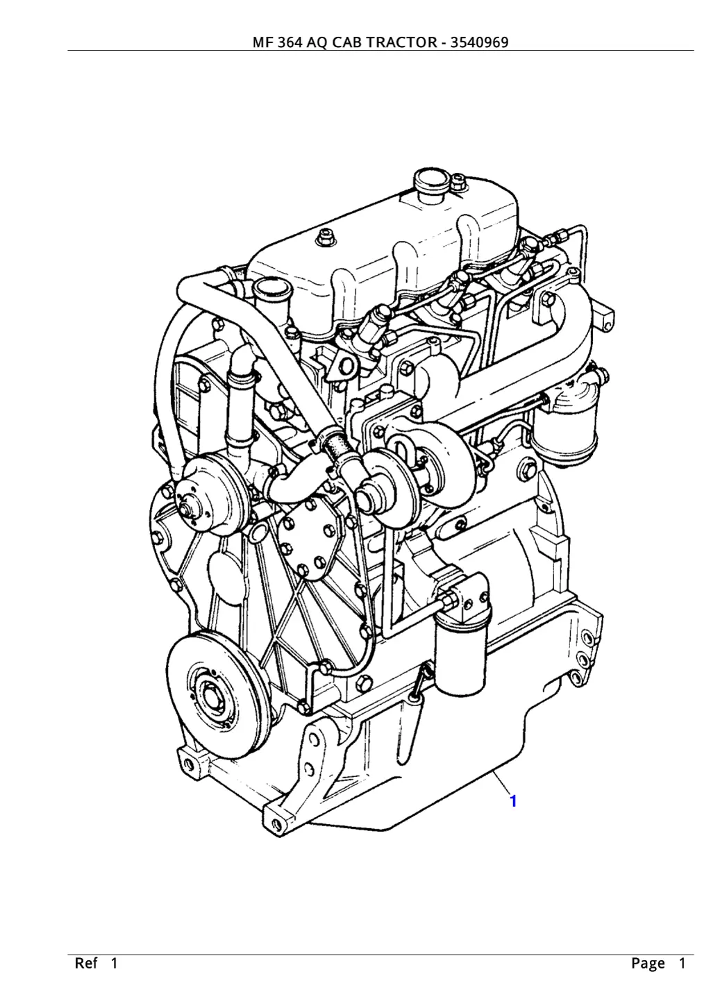 mf 364 aq cab tractor 3540969