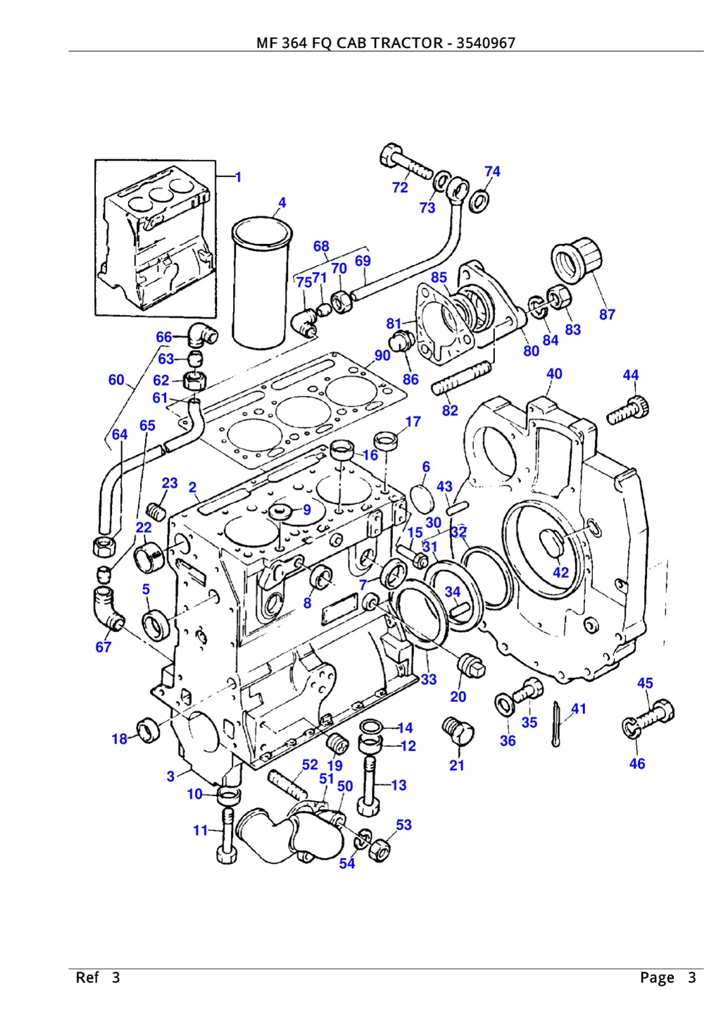 mf 364 fq cab tractor 3540967 2