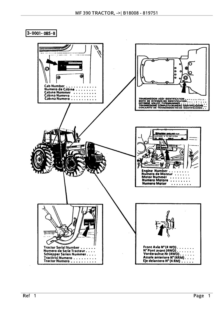 mf 390 tractor b18008 819751 mf 390 tractor