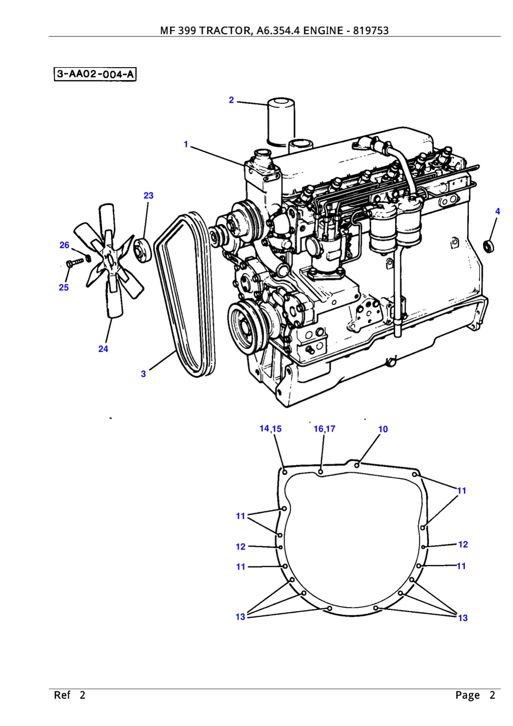 mf 399 tractor a6 354 4 engine 819753 1