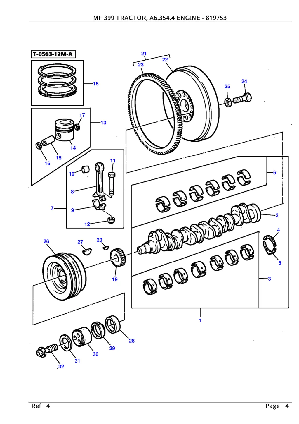 mf 399 tractor a6 354 4 engine 819753 3