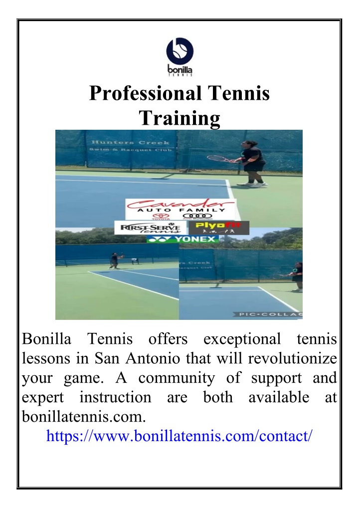 professional tennis training