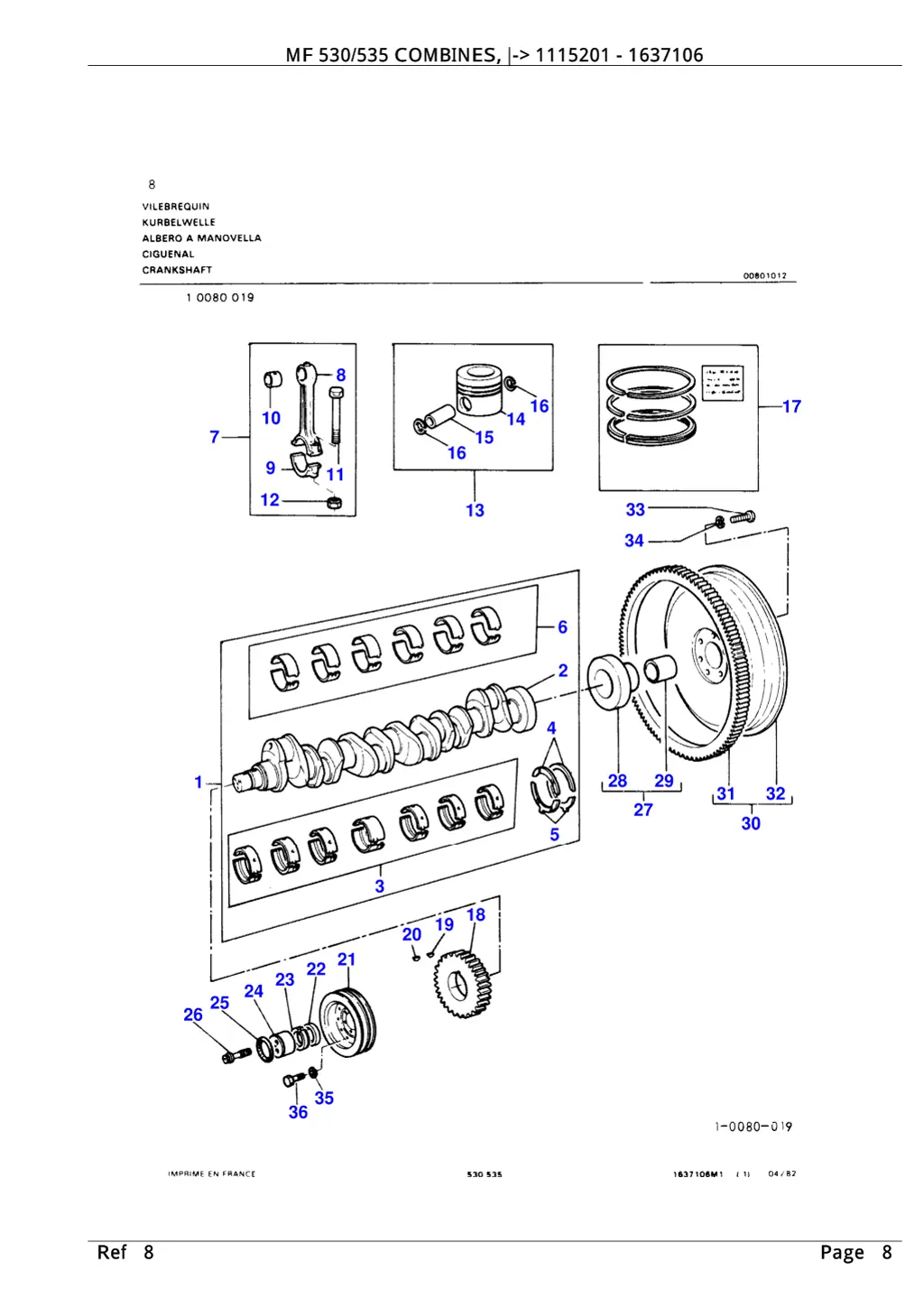 mf 530 535 combines 1115201 1637106 2