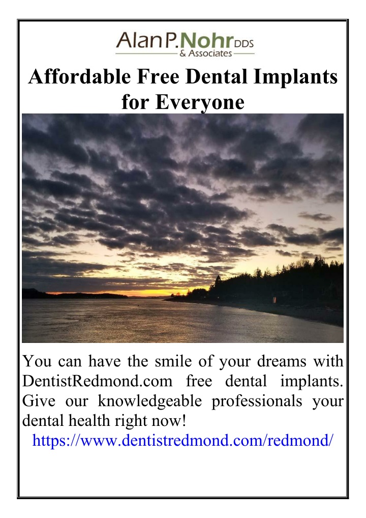 affordable free dental implants for everyone