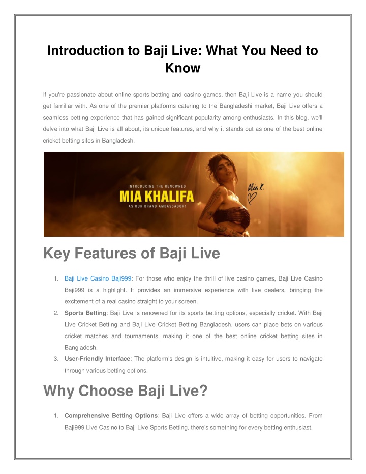 introduction to baji live what you need to know