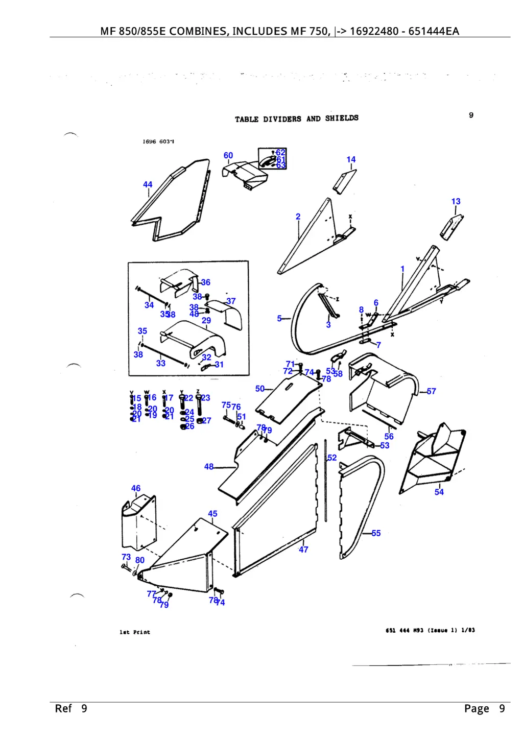 mf 850 855e combines includes mf 750 16922480 3