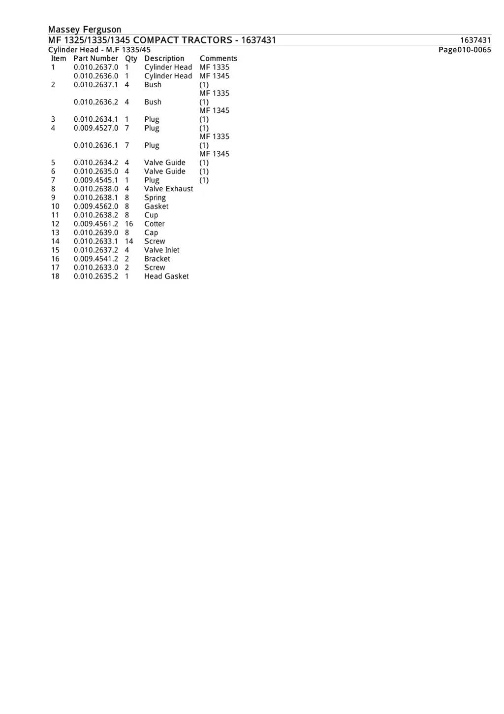 massey ferguson massey ferguson mf 1325 1335 1345 6