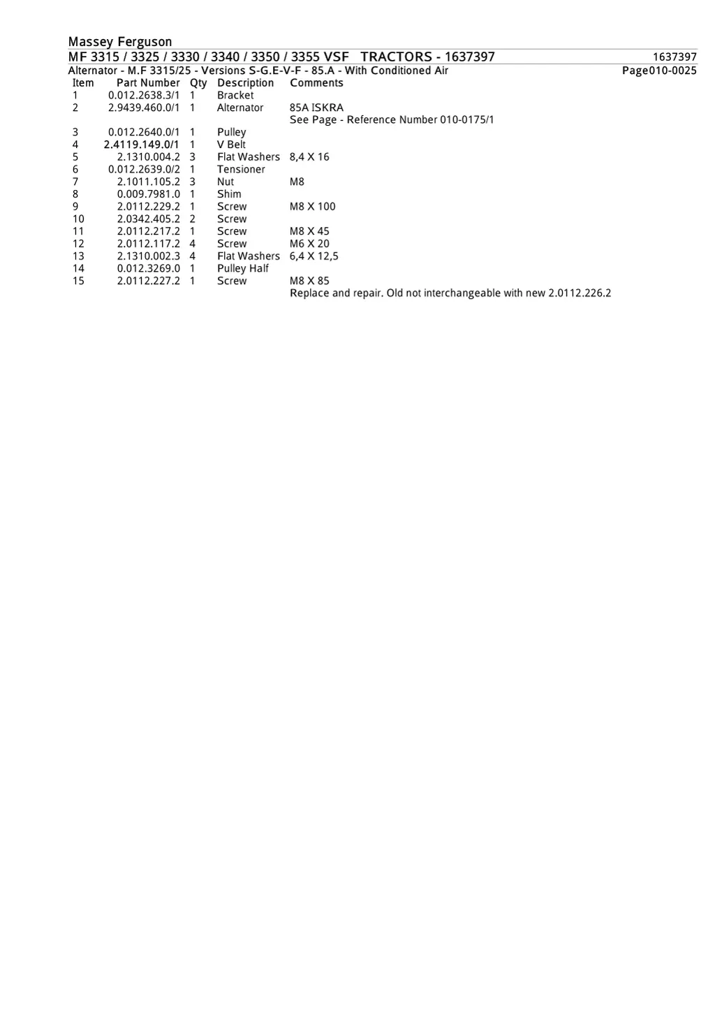 massey ferguson massey ferguson mf 3315 3325 3330 6