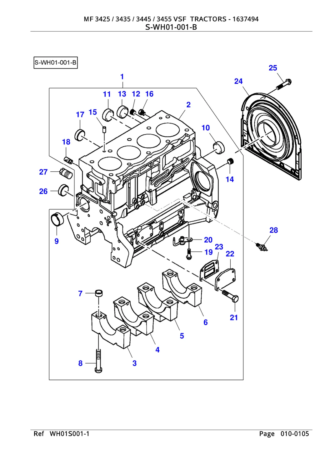 mf 3425 3435 3445 3455 vsf tractors 1637494 1