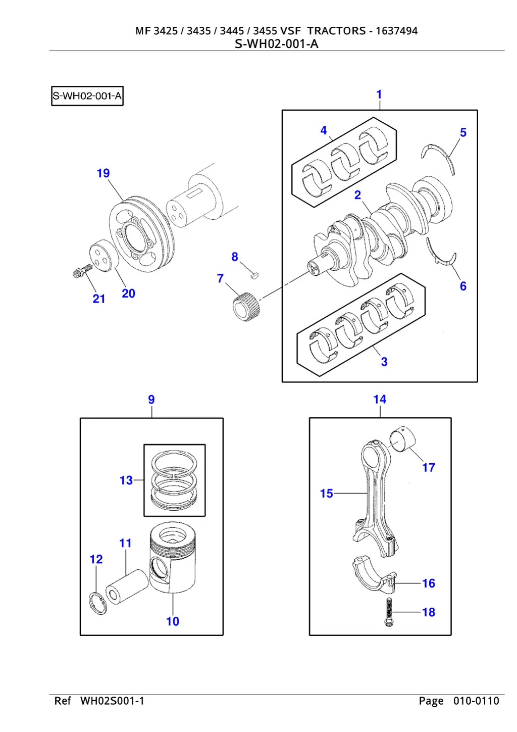 mf 3425 3435 3445 3455 vsf tractors 1637494 2