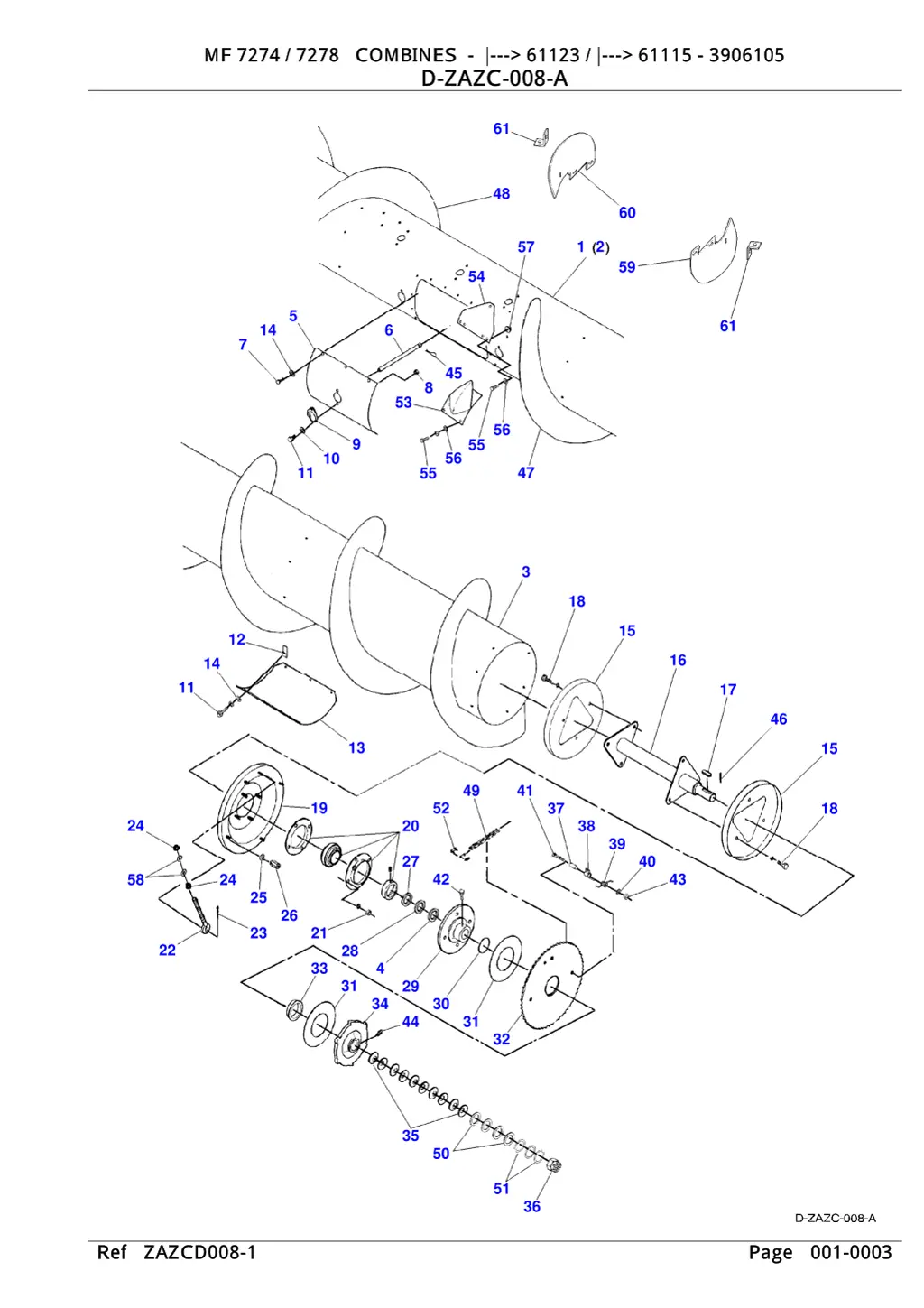 mf 7274 7278 combines 61123 61115 3906105 mf 7274 2