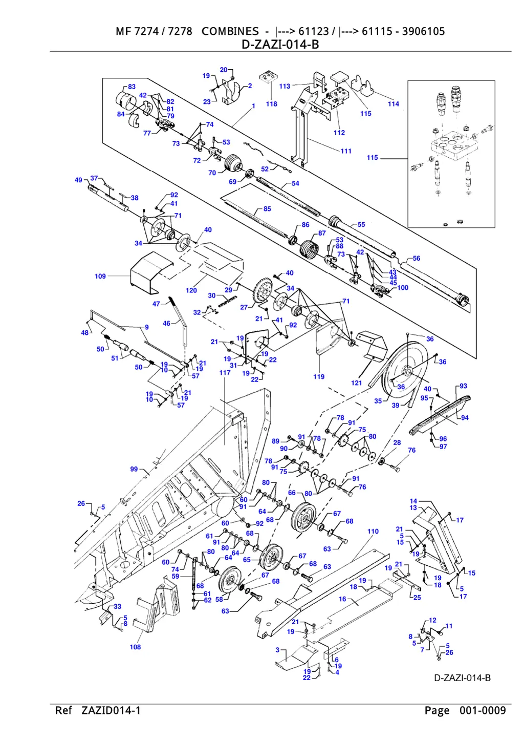 mf 7274 7278 combines 61123 61115 3906105 mf 7274 8